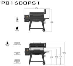 Pit Boss Pro Series II 1600 Wood Pellet Grill 19 Pit Boss Pro Series II 1600 Wood Pellet Grill -Camp Chef Salgsbutikk International Dimension PB1600PS1
