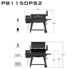 Pit Boss Pro Series II 1150 Wood Pellet Grill 25 Pit Boss Pro Series II 1150 Wood Pellet Grill -Camp Chef Salgsbutikk International dimension PB1150PS2