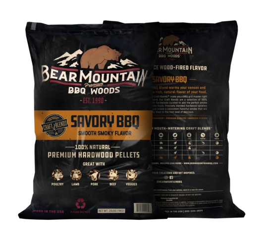 Bear Mountain Savory BBQ Craft Blends Wood Pellets 9KG 3 Bear Mountain Savory BBQ Craft Blends Wood Pellets 9KG