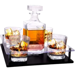 Karaffel Med 4 Glass & Flott Brett